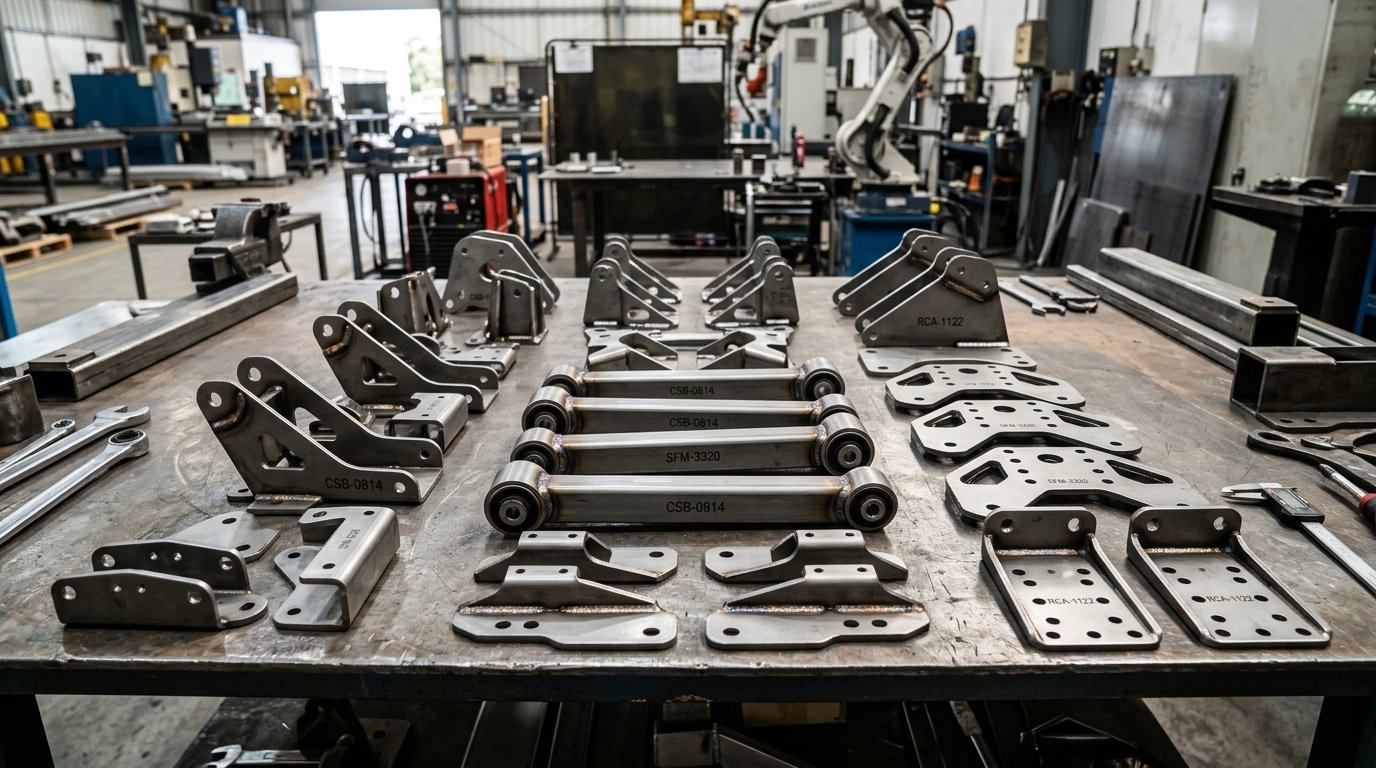 Welded automotive chassis crossmembers and tubular frames